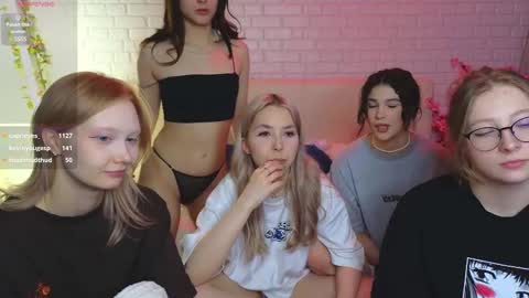 Snapshot of _ramune_ chatting on February 11, 11:31 am Merlizz Eva Jane Mila Nicole left to right online show from February 11, 11:31 am