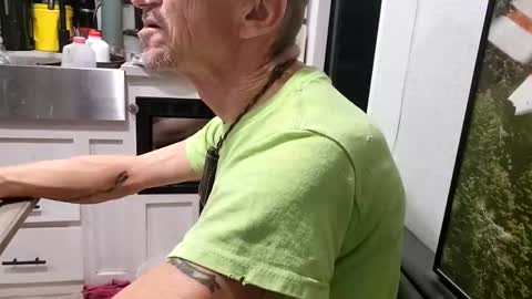 Snapshot of brushsquach chatting on September 19, 7:56 am Steve... aka SkinnieDippin aka TimberTramp online show from September 19, 7:56 am