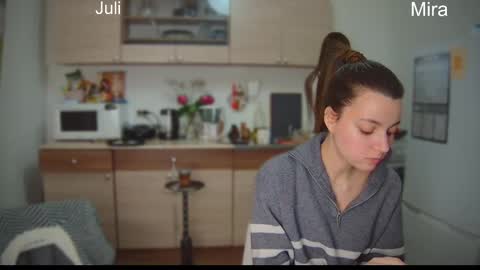 Snapshot of ihavepaws33 chatting on February 9, 4:40 pm Julia and Mira online show from February 9, 4:40 pm
