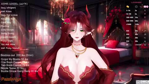 Snapshot of passionyx chatting on February 10, 2:41 am Succubus Nyx online show from February 10, 2:41 am